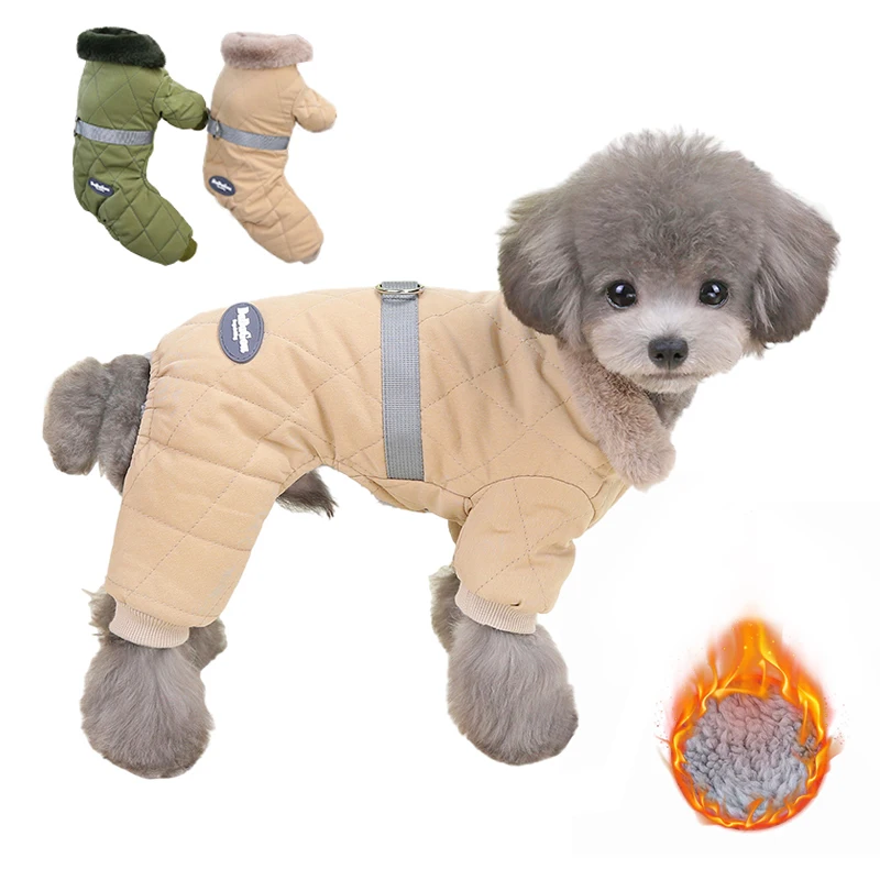 Winter Fashion Dog Clothes Thicken Fleece Puppy Jumpsuit Warm Dogs Coat for Small Medium Dogs