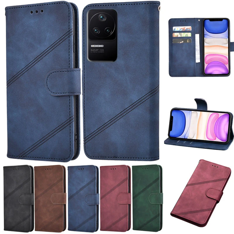 Coque Case For Xiaomi Poco F4 Cover Flip Magnetic Card Wallet Leather  Phone Etui Book On Xiaomi Poco F4 Poko F4 F 4 Case Hoesje