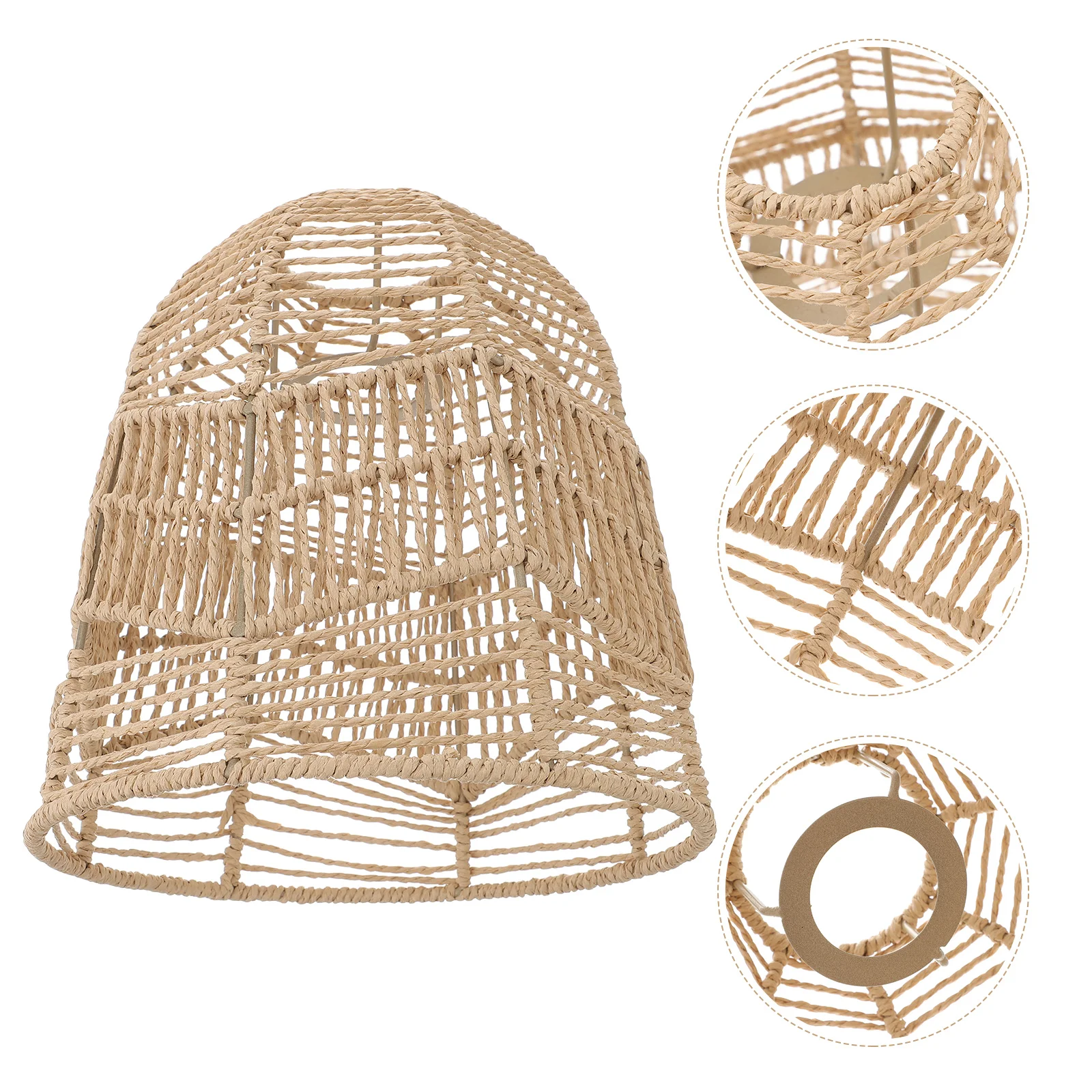 

Lamp Light Lampshade Shade Pendant Rattan Cover Hanging Woven Wicker Rope Home Bar Hotel Style Lights Fixture Shades
