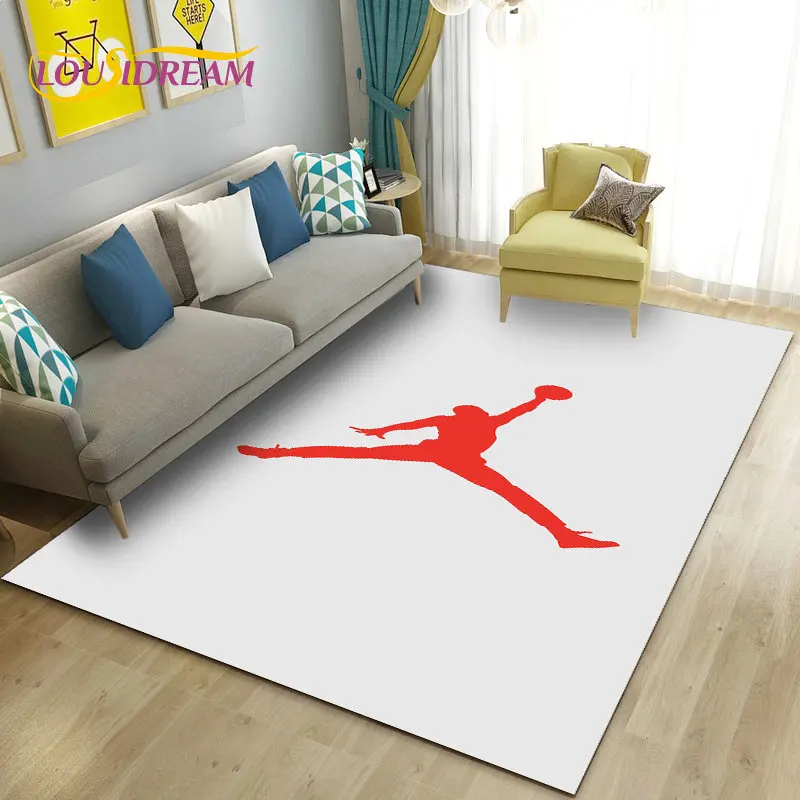 3D Basketball Area Rug Large,Carpet Rug for Living Room Bedroom Sofa Doormat Kitchen Decoration,Kid Play Game Non-slip Floor Mat