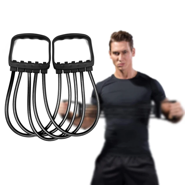 Full Body Workout Set - Chest Expander with 5 Removable Resistance Bands for Pilates, Push Ups, and Muscle Training - Strengthen 3