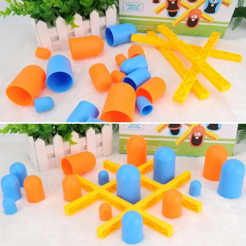 TicTacToe Cartoon Thinking Training Gobblets Gobblers Board Game Big Eat Small Strategy Educational Toy For Kids