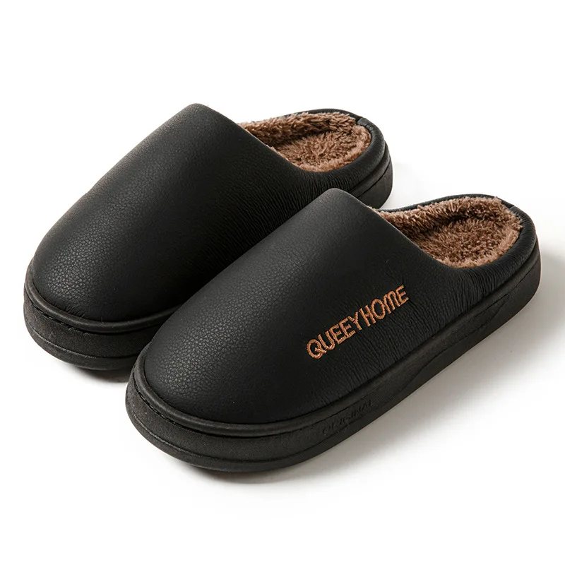 Men's And Women's Cotton Slippers Winter Anti-slip Waterproof Home Use Thi Bot Head Covered Outdoor Wear Comfortable Fee...