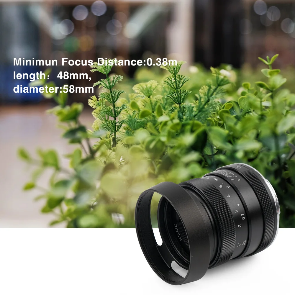 PERGEAR 50mm F1.8 APS-C 수동 초점 렌즈 (M4/3 후지필름 XF E 마운트용)