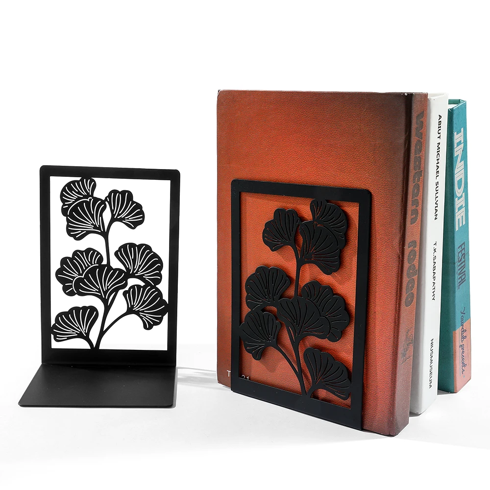 3 Style Ginkgo Leaf Metal Bookends Office Desktop Home for Book Lovers Book organizer book holder book stand book terminal