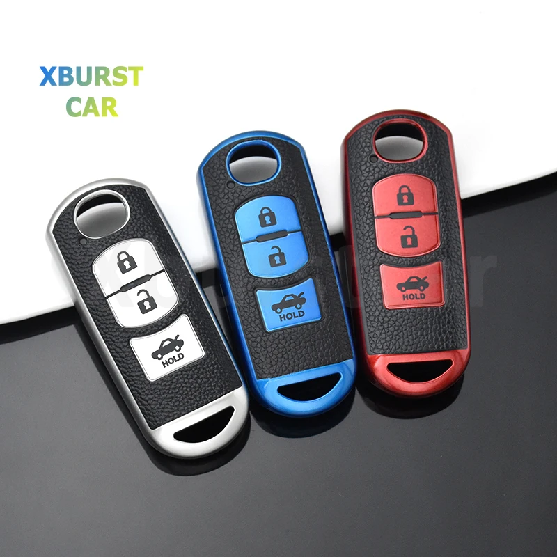 Smart 2/3 Pulsanti Car Key Fob Cover Case Auto Bag Per Mazda 2 3 5 6 Axela Atenza Cx-5 Cx5 Cx-7 Cx-9 Mx5 2016 2017 2018
