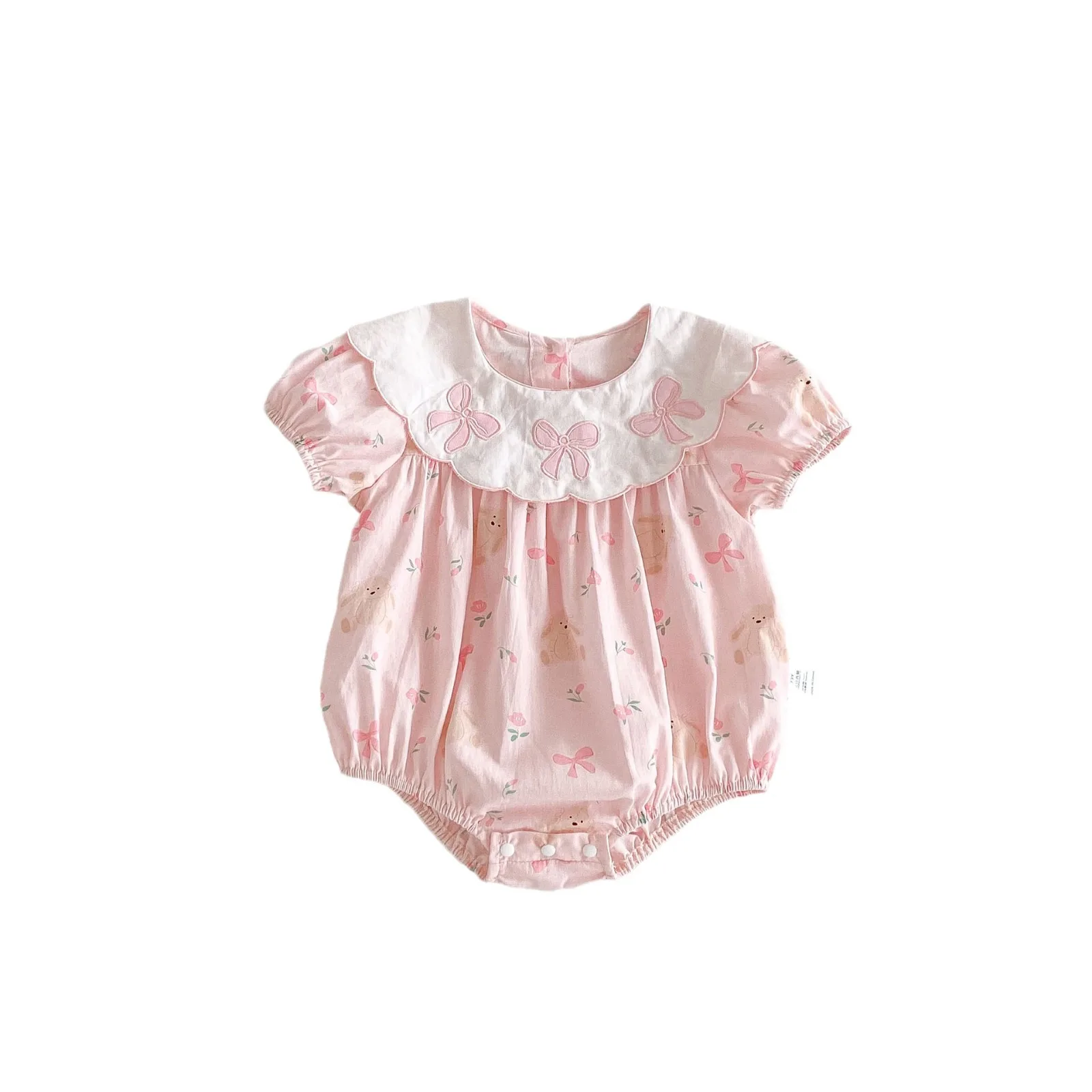 22281-1 Baby Short Sleeve Clothes 2024 Summer New Baby Girl's One Piece Clothes 100 Days Princess Climbing Clothes 5