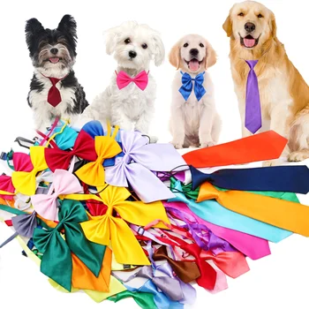 Papillon per animali domestici 30/50/100PCS Collari per cravatte per cani Papillon per cani regolabili in massa Cravatte per gatti in tinta unita Forniture per animali domestici per cani e gatti