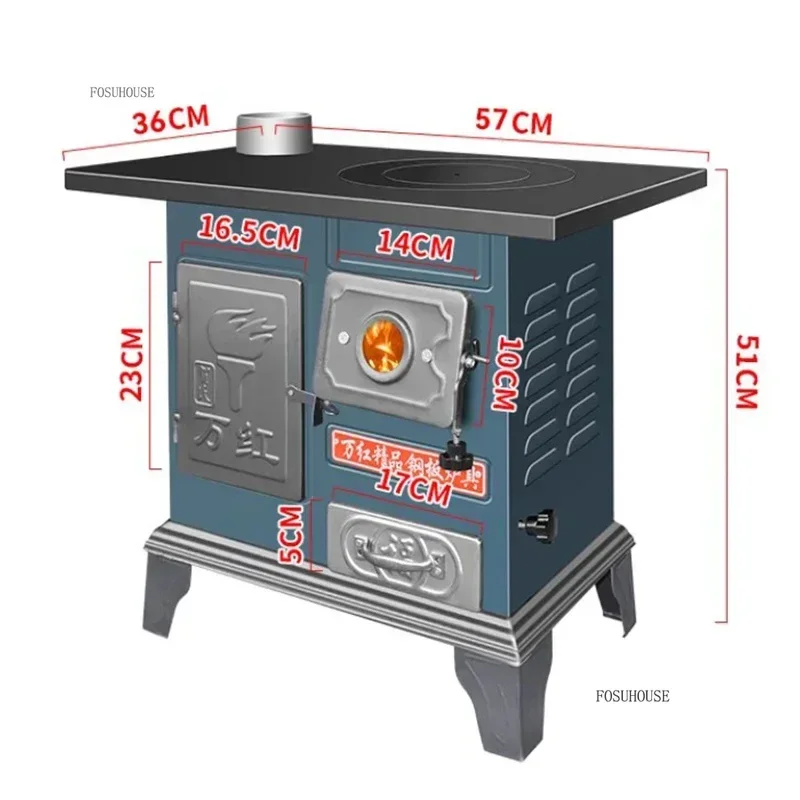 Outdoor Fire Pits Oven Home Indoor Firewood and Coal Dual-use Wood-burning Stove for Heating Thickened Rural Firewood Stove ZZ