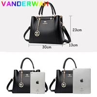 Sacs à main de luxe en cuir souple pour femmes, sacs de styliste à 3 couches, Sac à bandoulière pour dames, grande capacité, fourre-tout de Shopping 3