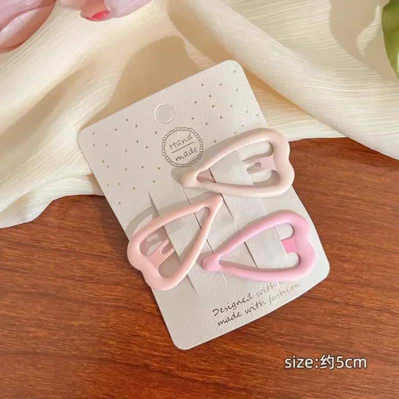 Hair Accessories 3pcs Girls Fashion Coffee Color Geometric Stars Ornament Pink Hair Clips Adult Sweet Hairpins
