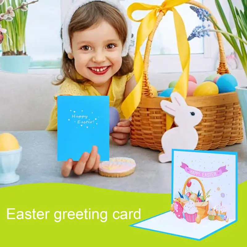 Happy Easter Pop Up Cards 3D Greeting Card Featuring Easter Eggs Celebration Accessories Happy Spring Souvenir Holiday Postcards