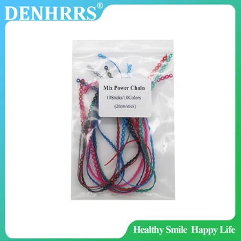 10Sticks/Pack Orthodontic Dental bulk Short Power Chain Latex Free 10Colors 20cm/Stick 1