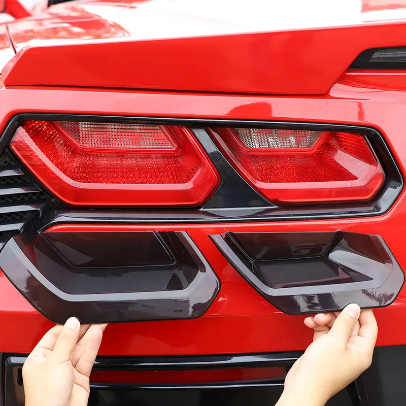 For Chevy Corvette C7 2014-2019 ABS blackened Car Rear Tail Light Rear fog lamps Blackout cover trim sticker car Accessories