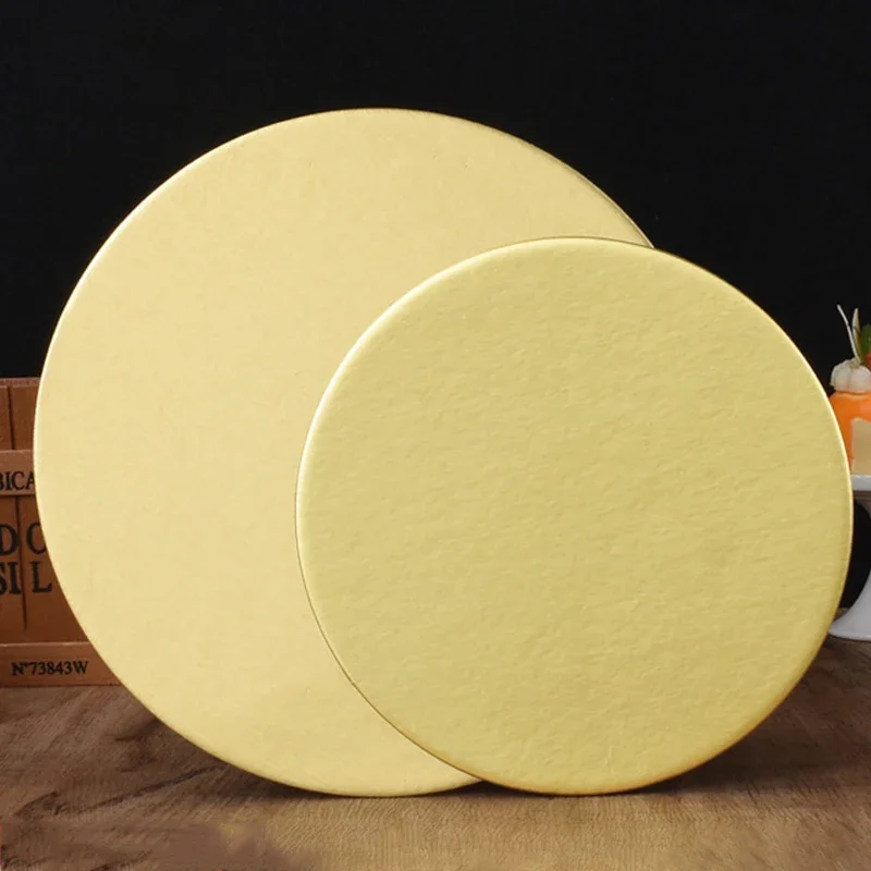 10Pcs Round Cake Circle Cardboard Cake Drums Cakes Base Plate Board Turntable Tiramisu Mousse Cheesecake Snack Gold Silver