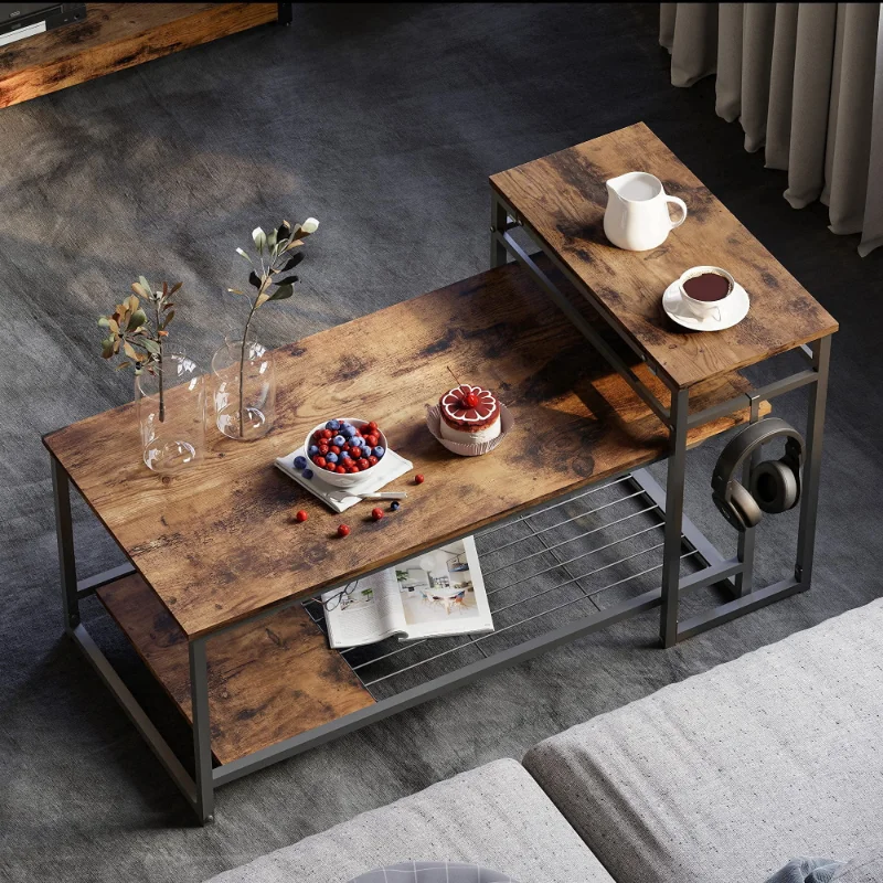 

41.7 inch Coffee Table & End table Set, Rustic side coffee for living room