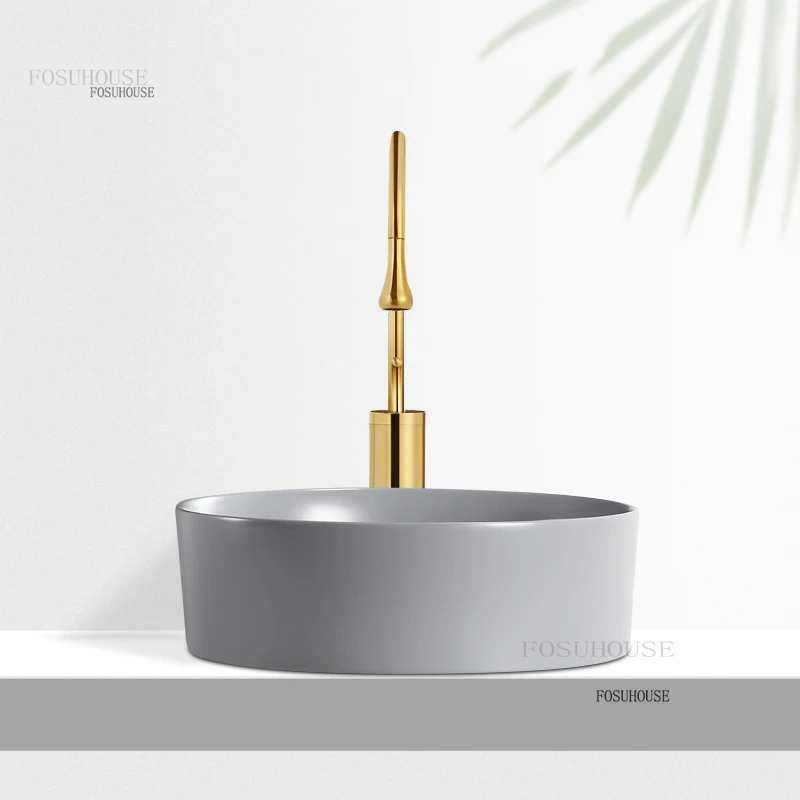 อ่างล้างหน้าสไตล์นอร์ดิก อ่างล้างหน้าทรงกลม อ่างล้างหน้าดีไซน์เนอร์ อ่างล้างหน้าเซรามิก อ่างล้างจานในครัว อ่างล้างหน้าแบบมินิมอลเหนือเคาน์เตอร์ XX 1