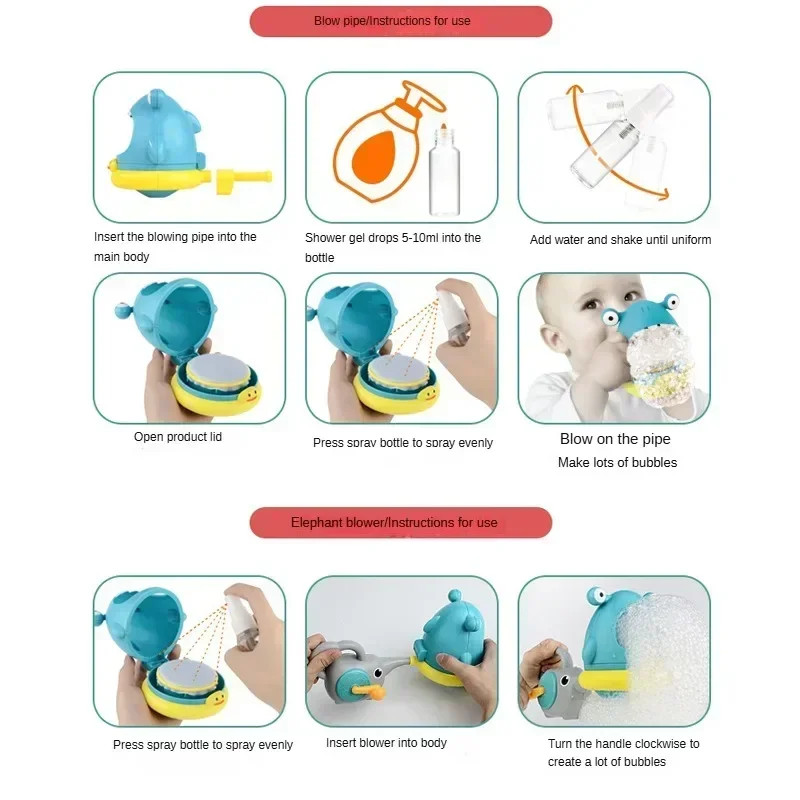 Baby Bath Toys Bubble Machine Crab Bubble Bath machine Suitable for bathtub blowing bubbles Maker Baby Bathroom Toy for Children 3