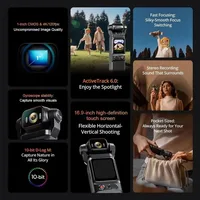 4K Pocket Action Camera Touch Screen WIFI Outdoor DV 180° Rotatable  Anti-shake Bodycam Portable Small Video Recorder Vlog Cam 6
