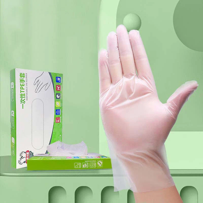 Latex Free Gloves TPE Disposable Gloves Transparent Non-Slip Acid Work Safety Food Grade Household Cleaning 100pcs/box disposable gloves,protective gloves,cleaning gloves,safety gloves