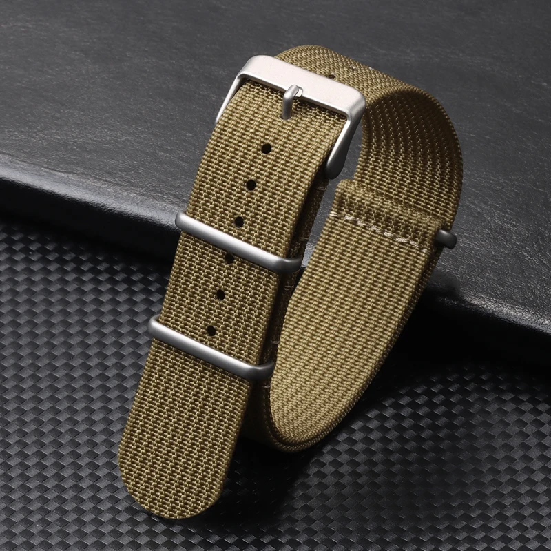 Ribbed Strap for Military Ballistic Fabric Watchband - Durable Nylon Replacement Watch Band Accessories