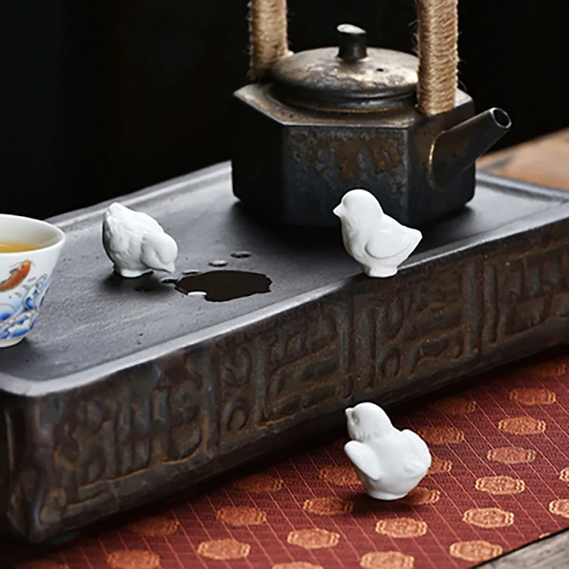 Cute Pure White Porcelain Chicken Figurines, Cute Animal Statue, Home Decoration, Bonsai Micro Landscape, Small Ornaments