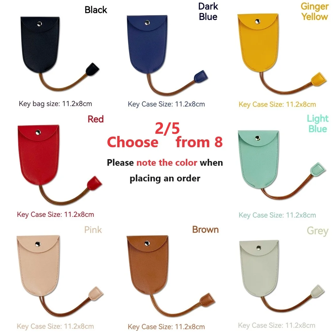 Elegant Leather Key Case Cover - Large-Capacity Key Sleeve with Holder Hook