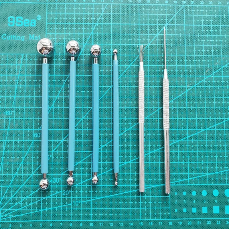 Art Ball Stylus Clay Modeling Sculpting Tools Dotting Tools Pottery Supplies Cold Pottery Air Dry Clay Set 11Pcs Kids Gift
