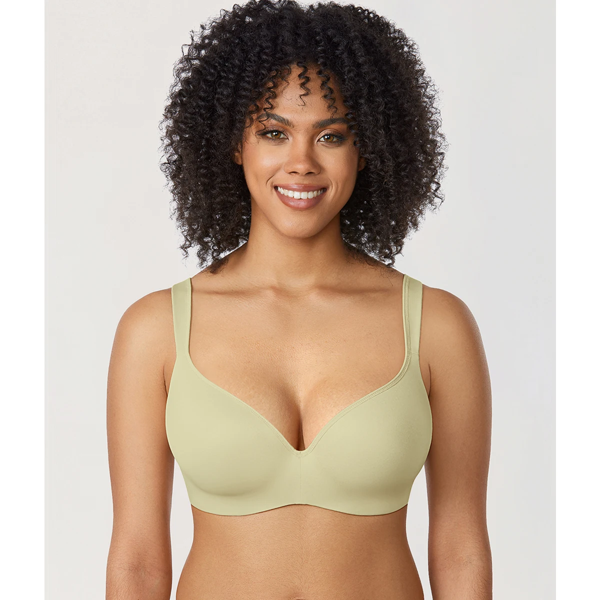 Women's Seamless Balconette T Shirt Bra Full Coverage Underwire Lightly Lined Padded Plus Size B-DD E