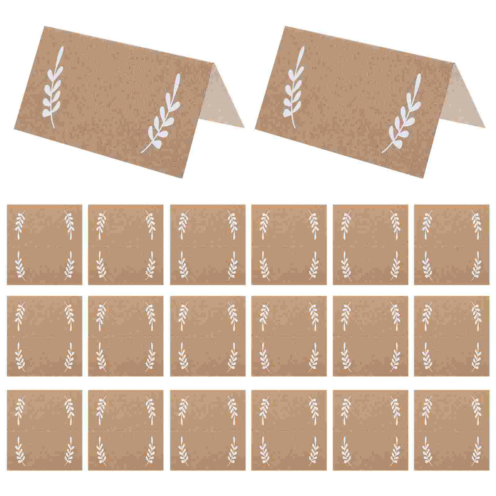 50 Pcs Desktop Seat Card Paper Business Holder Cardboard Wooden Station Sign Message Table Decor Name Cards Event Place Wedding