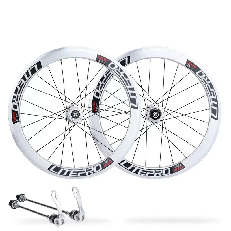 Фото Комплект складных велосипедных колес Elite Track Lp Litepro, 20 дюймов, 406, 451 дисковых тормозов в комплекте, 11 скоростей, алюминиевые Велосипедные компоненты №3