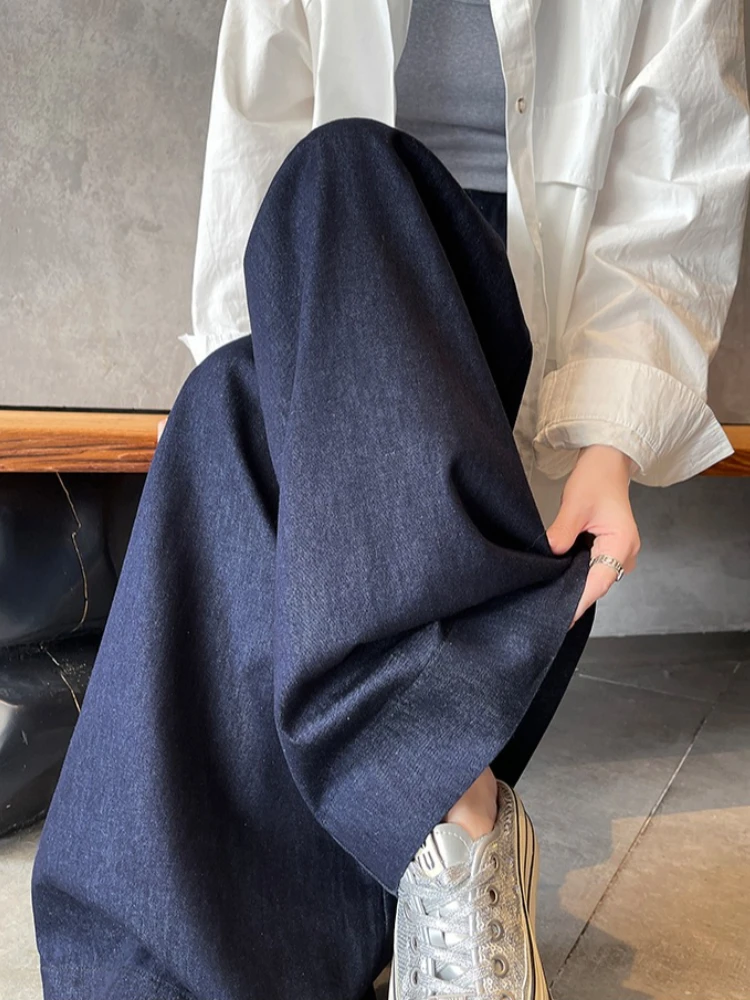 Jean en denim pour femme, style américain, coupe ample, jambe large, décontracté, taille haute, longueur au sol, jambe droite, collection Printemps-Été