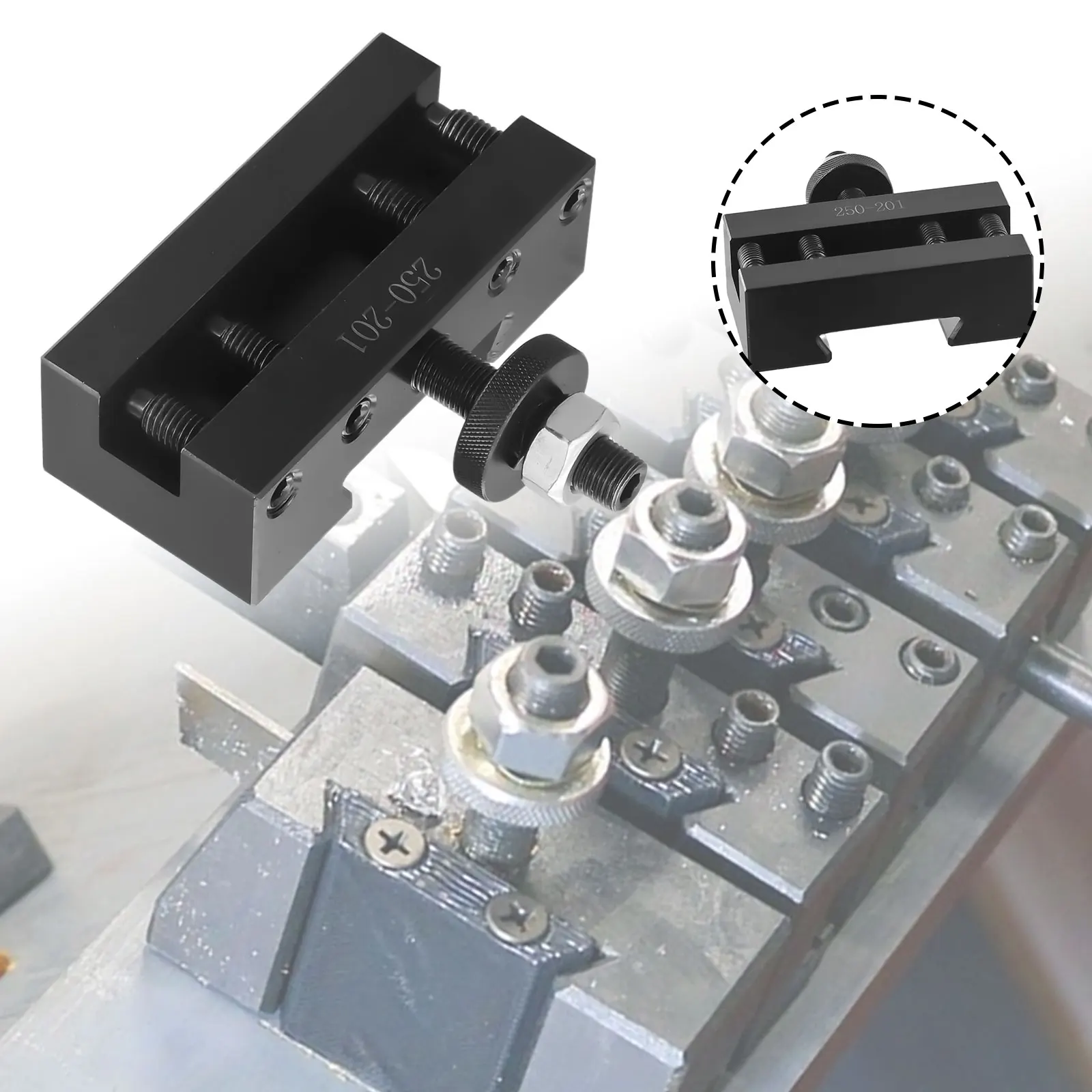 

Turning And Facing Tool Holder Dimensions 80x75x25mm Model NO.250-201 For Lathe 10 - 15" Lathe Swing 1/4- 5/8" Blade Range