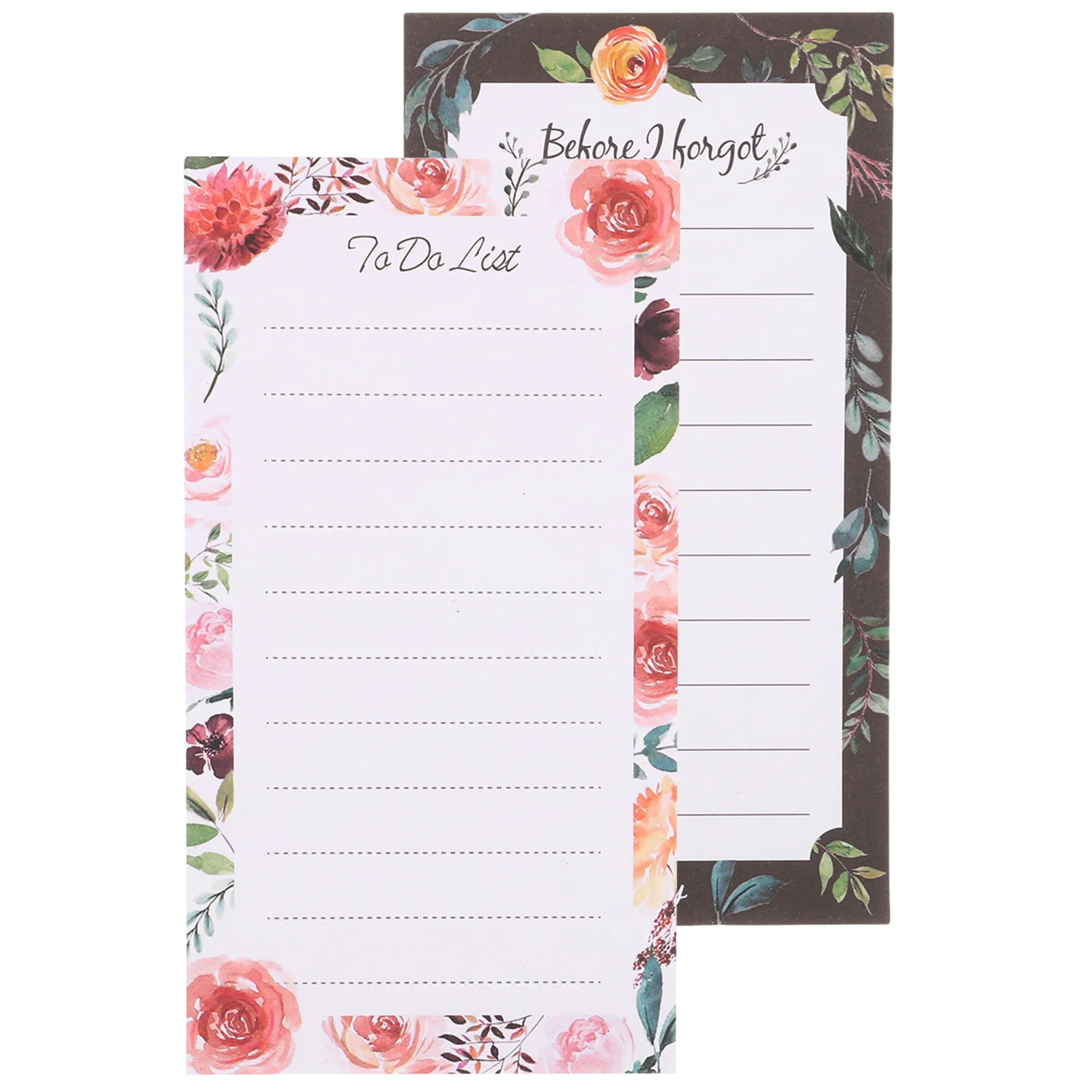 2 Pcs Magnetic Notepad to Do List Notepads for Refrigerator Grocery Fridge Shopping flower sereise to do list refrigerator memo magnetic note pad fridge memo pad grocery shopping list pad magnetic notepads