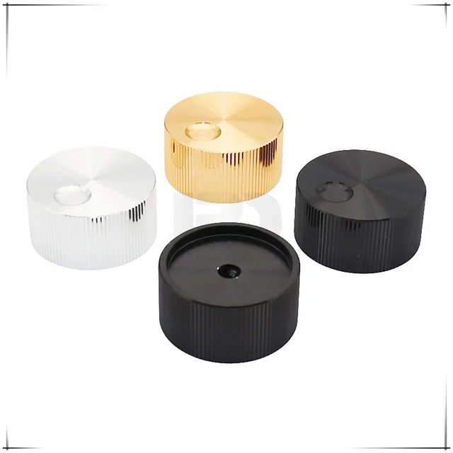 Lautstärkeregler Knopf Schwarz - 32x13mm Aluminium Für 6mm Potentiometer