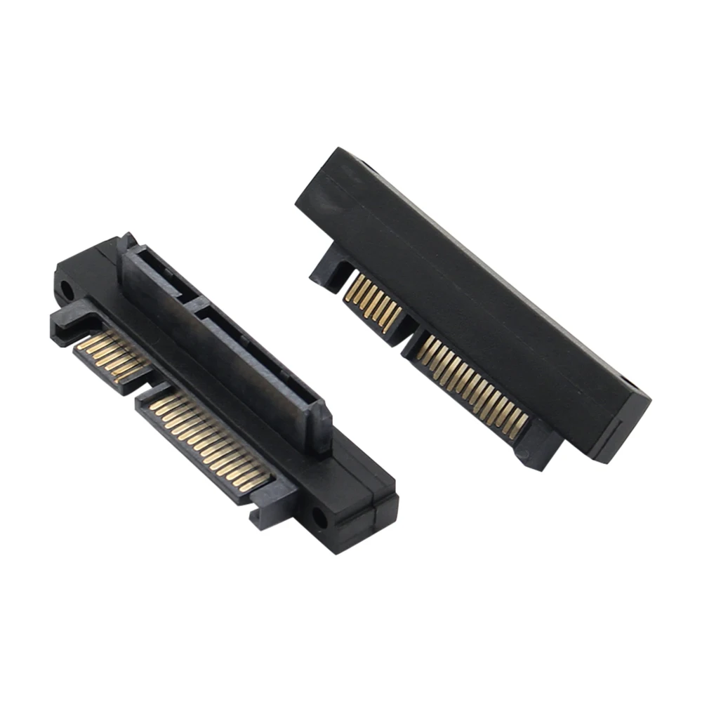 SATA Male to SATA Male Adapter Converter 22Pin Sata With 7pin+15pin FeMale to Male SATA Power Data Cable Black Replacement