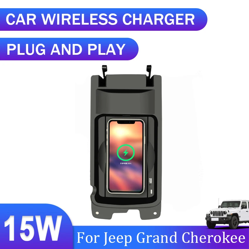 15W Car QI Wireless Charger For Jeep Grand Cherokee 2020 Car