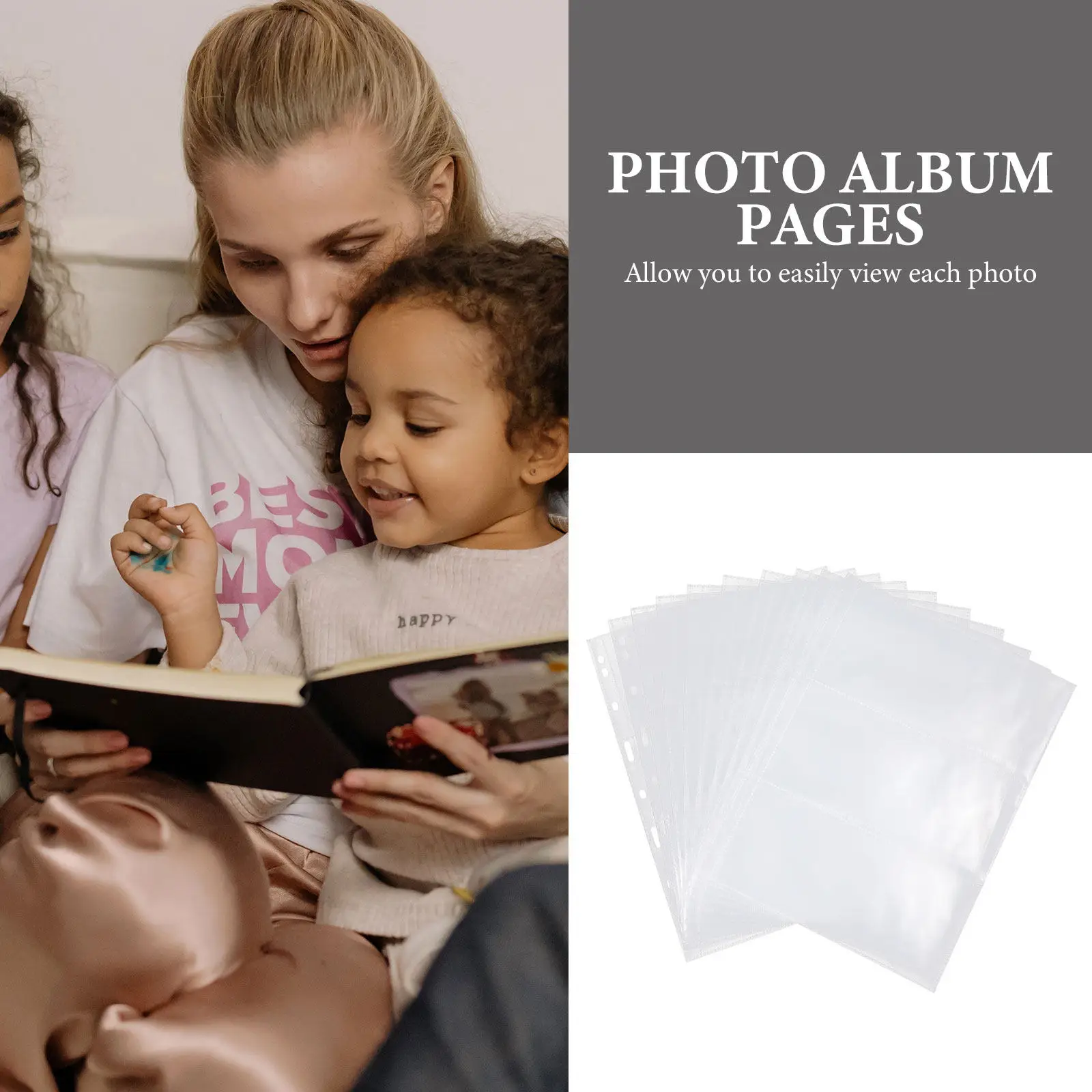 10Pcs 사진 앨범 페이지 루스리프 지폐 슬리브 지폐 카드 엽서 티켓 컬렉션을 위한 다기능 보관함