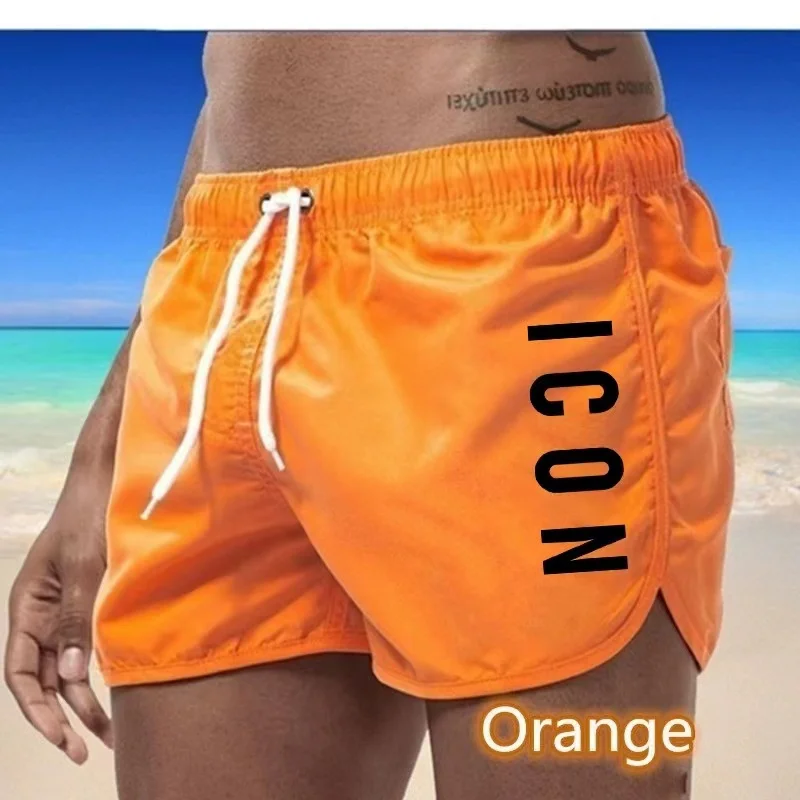 ICON 남성용 럭셔리 비치 바지, 속건성 체육관 조깅, 섹시한 반바지, 휴가 캐주얼 수영 트렁크, 여름 의류