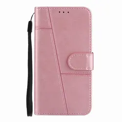 Sleek Wallet Card Slot Protective Phone Case with Cover for Moto E22S (Rose Gold)