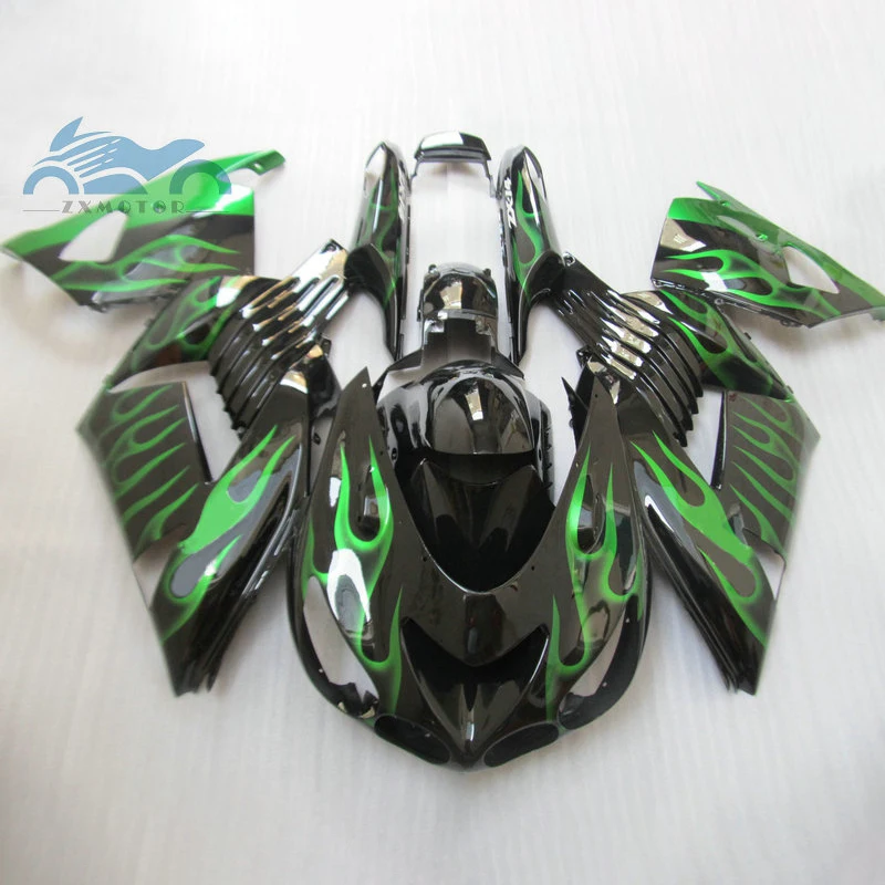 

Upgrade your Injection fairings kit for KAWASAKI Ninja ZX14R 2006-2010 2011 sports fairing kits ZX 14R 06-11 green flames sets