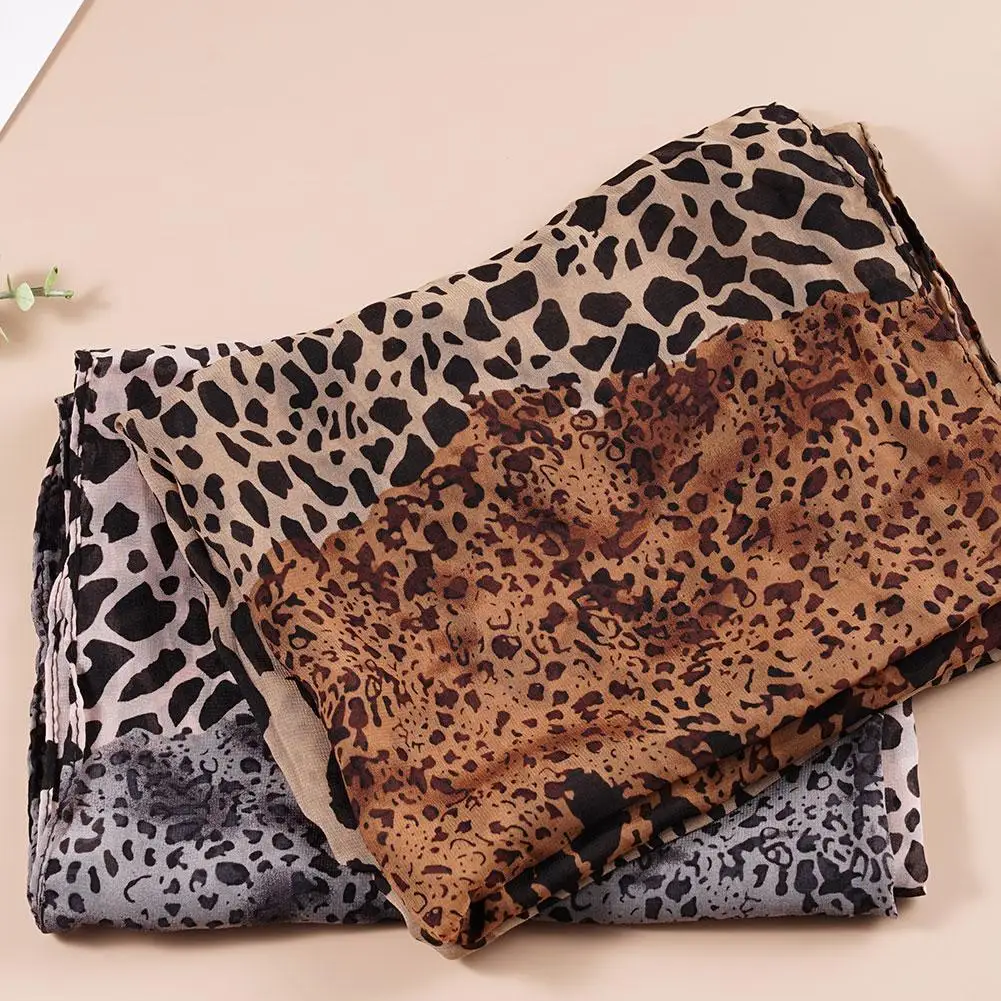Women Leopard Print Chiffon Scarf scarf accessories knitting scarf Scarves Fashion Women Soft Long Shawls Printed Multifunction Winter Ladies Style Silk Scarf