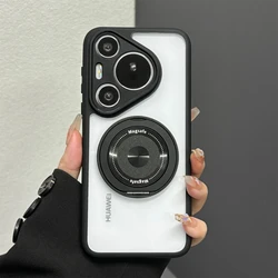 Luxury Matte Magnetic Magsafe Case with Bracket - Premium Back Cover and Bumper Shell for Huawei Pura 80 Ultra (White style A)