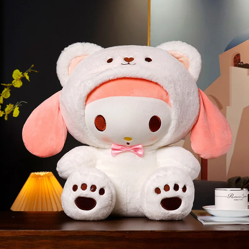 

Плюшевая игрушечная Подушка Sanrio, мультяшный аниме Cinnamoroll My Melody Kuromi, милая мягкая кукла, декоративное украшение для комнаты, дивана, подарок, 25/45 см