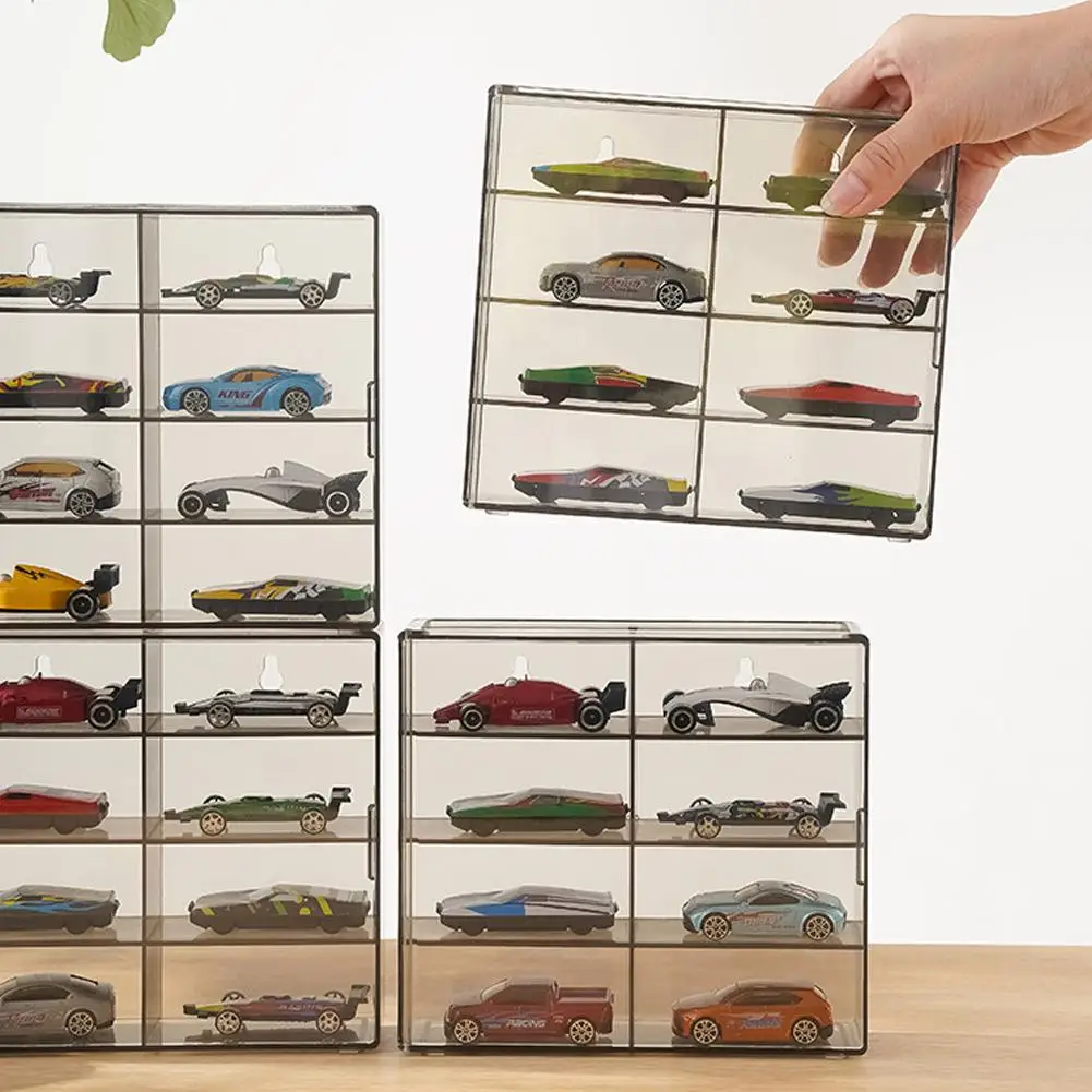 1:64 for Hot Wheels Display Box Car Model Toy Cabinet Rack For Hotwheels Cars Diecast Storage Acrylic Dustproof Display Box 3
