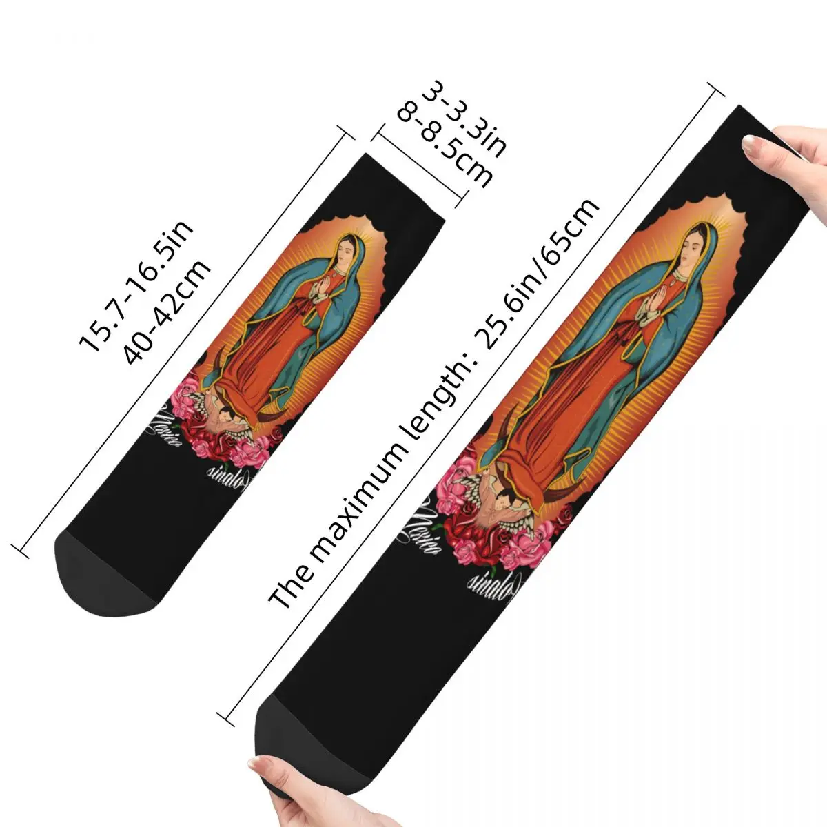 Calzini Sportivi Unisex Con Stampa Vergine Maria - 40 Cm, Traspiranti, Supporto Arco Plantare, Per Corsa E Outdoor