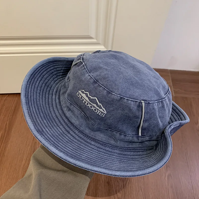 

Summer Bucket Hat Cowboy Men Outdoor Sunscreen Fisherman Hat Fishing Hiking Beach Hats Anti UV Sun Cap Large Wide Brim