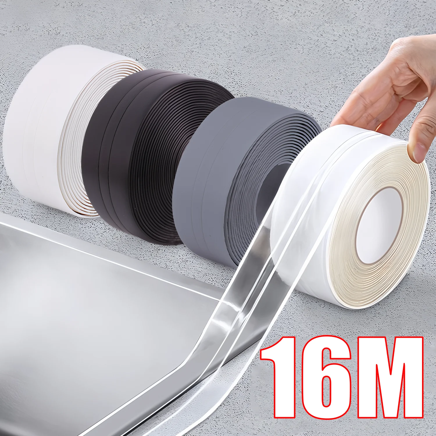 Waterproof Sealing Tape Strips PVC Self Adhesive Wall Sticker Bathroom Shower Bath Seal Caulk Strip Kitchen Sink Mold Proof