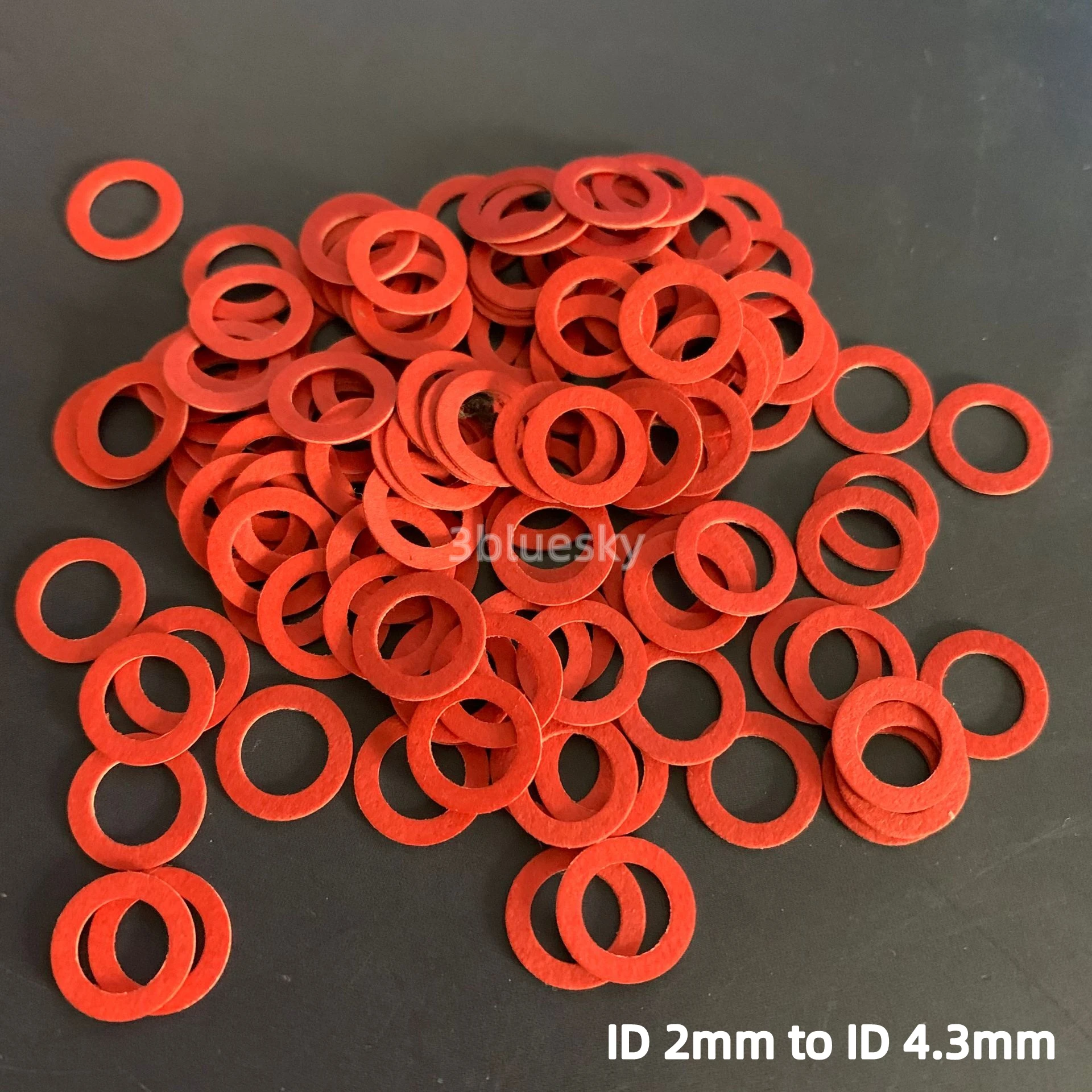 100x Pb Washer Insulating Fiber Spacers Gasket Pad Meson Steel Paper Shim Id 2mm Id 4.3mm Rohs
