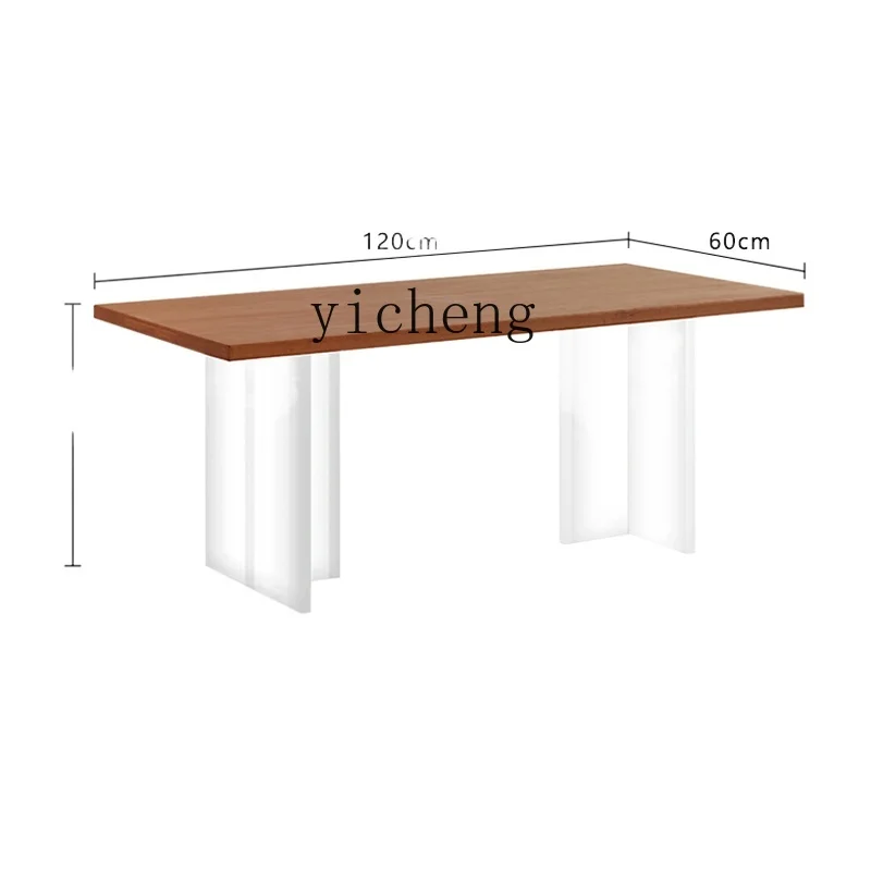 

ZC Black Walnut Wood Table Acrylic Suspension Desk Tea Table Cherrywood Pine Solid Wood
